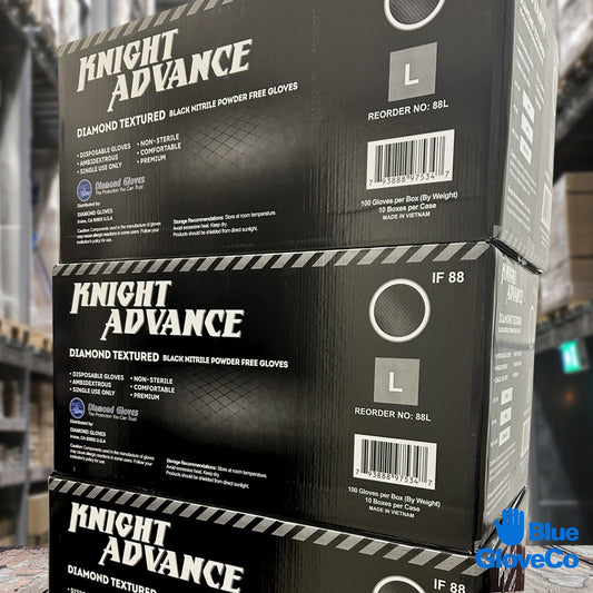 8 Mil Black Nitrile Gloves, Disposable Powder Free (Case of 1000)