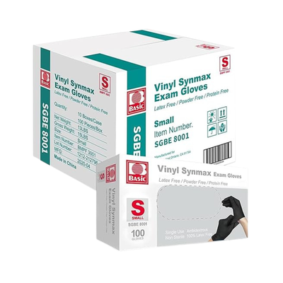 4.5 Mil Black Vinyl Gloves, Disposable Powder Free (Case of 1000 pcs)