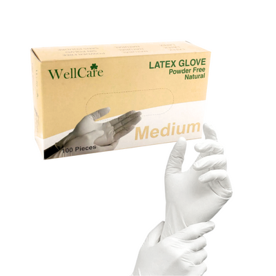 Natural White Latex Gloves Powder Free 4mil (10 Boxes / Case, 1000 Count)