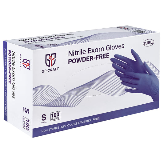 Purple Nitrile Glove Disposable Powder Free 3.5mil (10 Boxes / Case, 1000 Count)