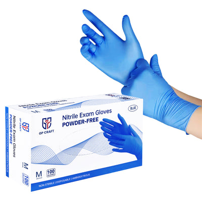 Blue Nitrile Gloves Disposable Powder Free 3.5mil (10 Boxes / Case, 1,000 Count)