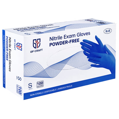 Blue Nitrile Gloves Disposable Powder Free 3.5mil (10 Boxes / Case, 1,000 Count)