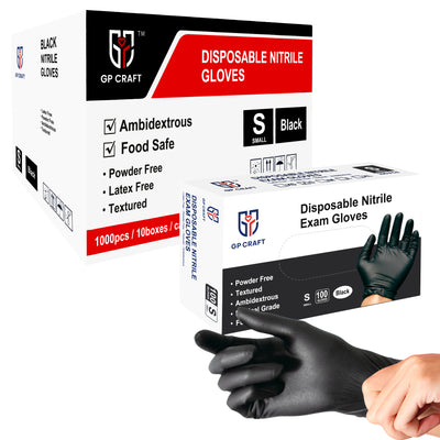 Black Nitrile Gloves Disposable Powder Free 5mil (Case of 1,000 Count)