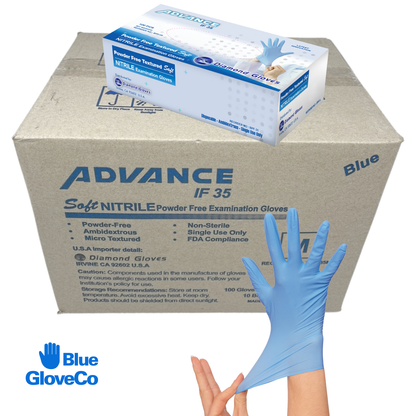 3.5 Mil Blue Nitrile Glove, Exam Grade Disposable (Case of 1000 pcs)