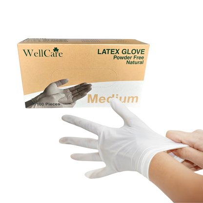 Natural White Latex Gloves Powder Free 4mil (10 Boxes / Case, 1000 Count)